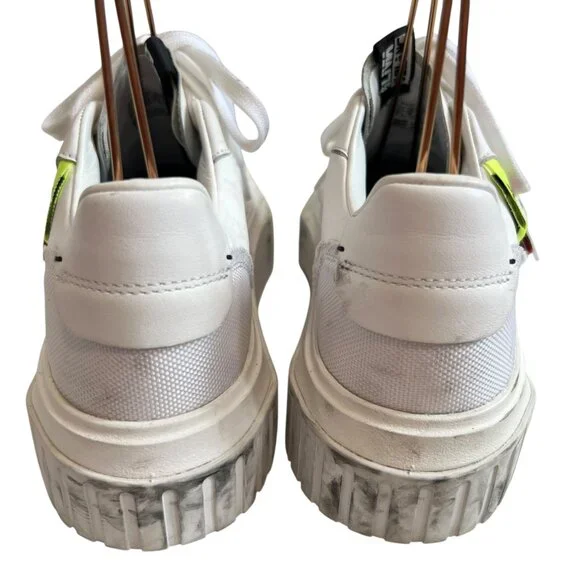 adidas Olivia LeBlanc Sleek sneakers white black coated canvas size 9.5 platform - Picture 4 of 15